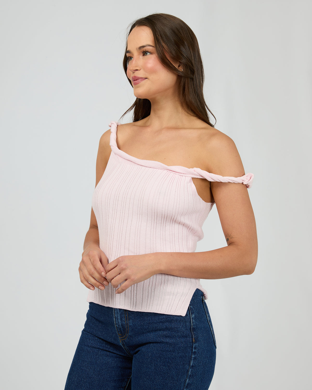 Alma Twist Top Pale Pink
