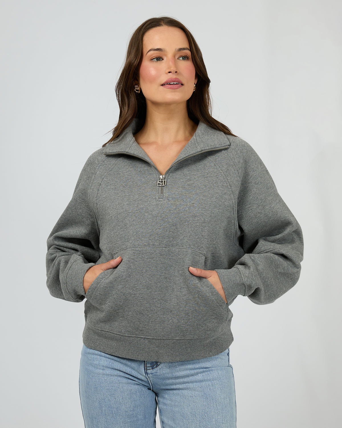 Frankie 1/4 Zip Charcoal