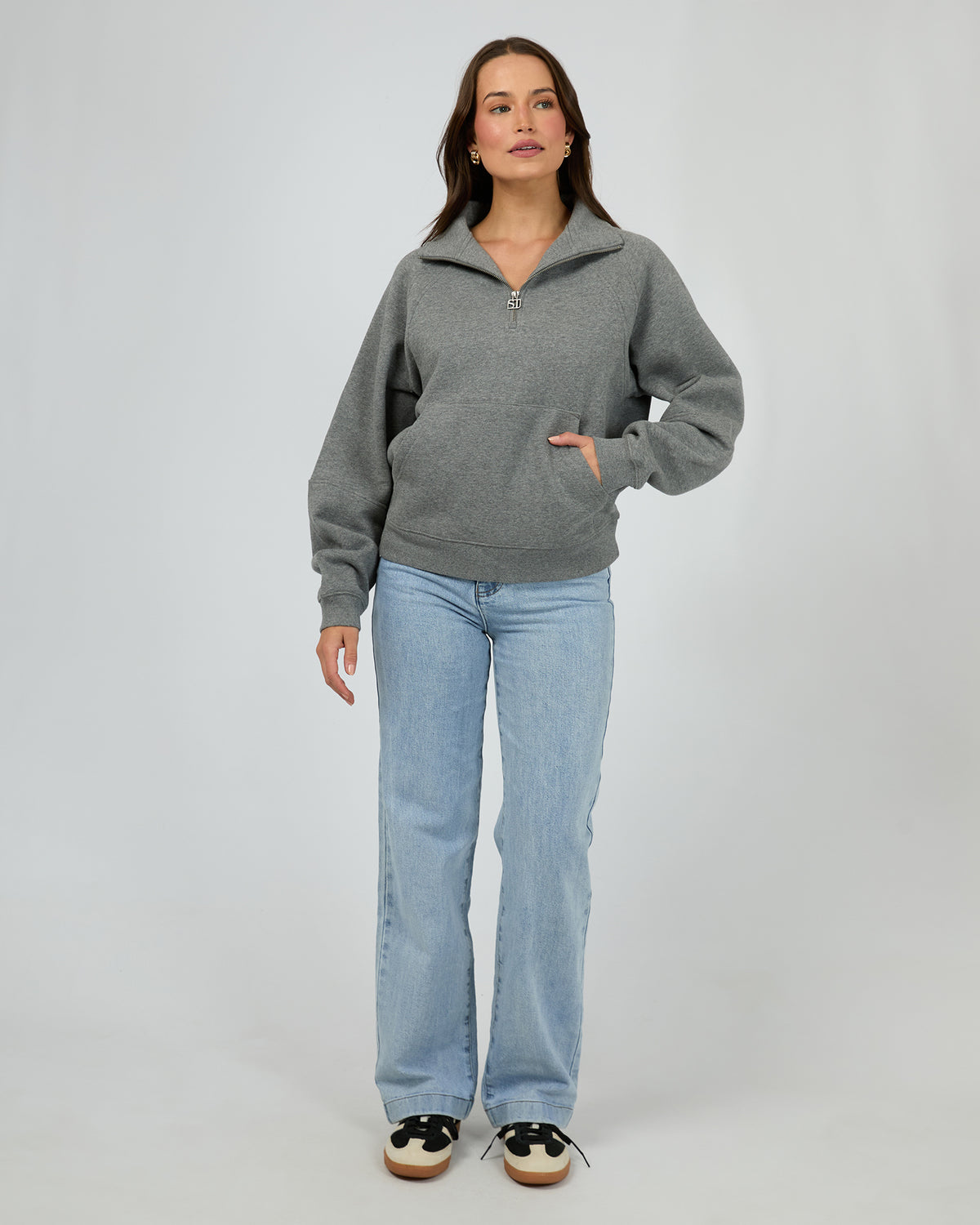 Frankie 1/4 Zip Charcoal