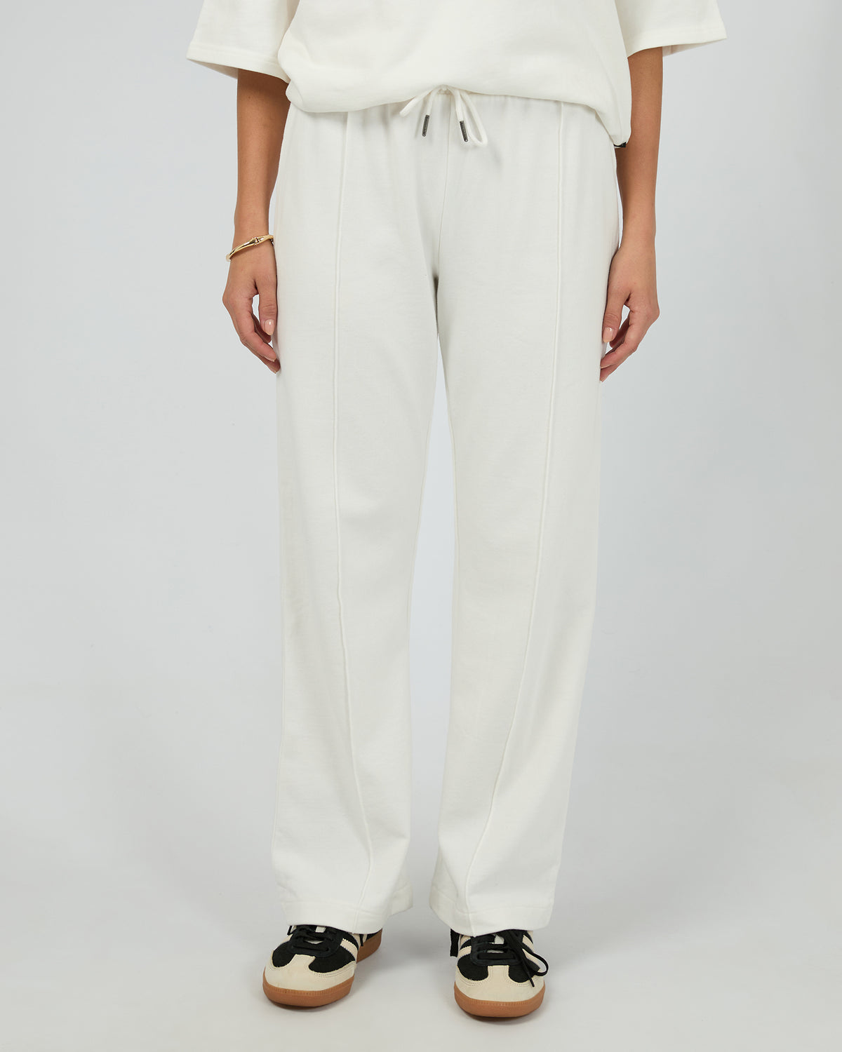 Nara Wide Leg Trackpant Vintage White