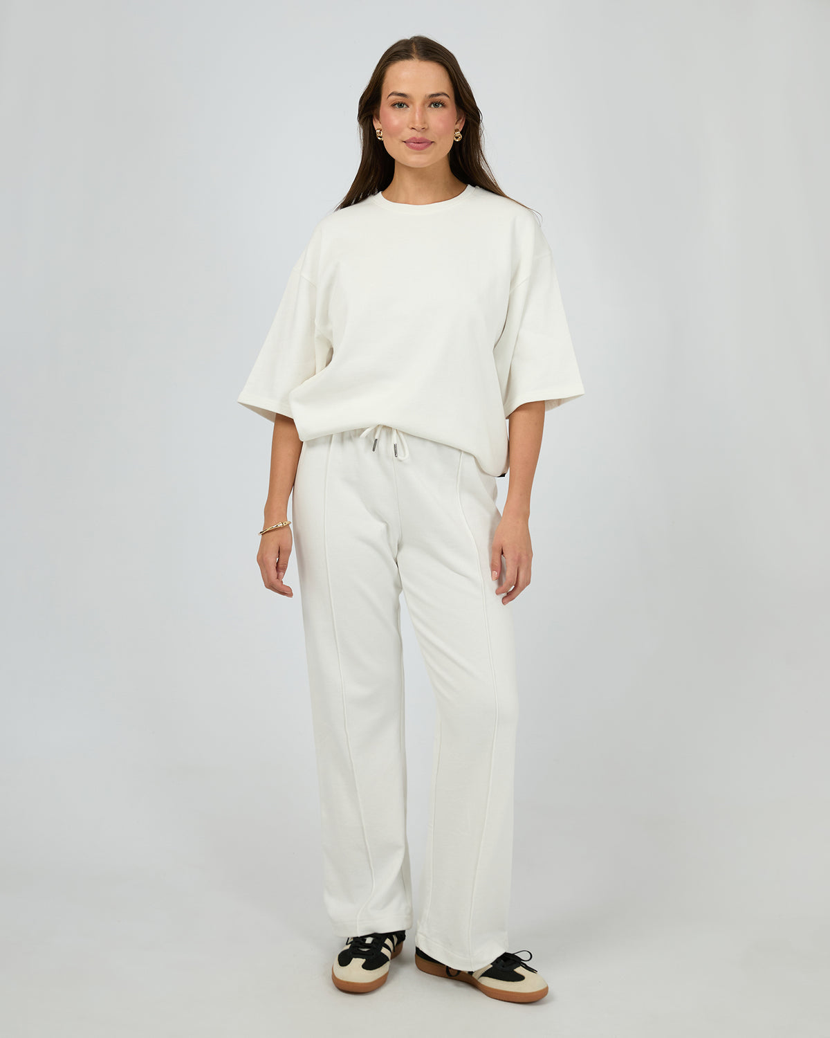 Nara Wide Leg Trackpant Vintage White