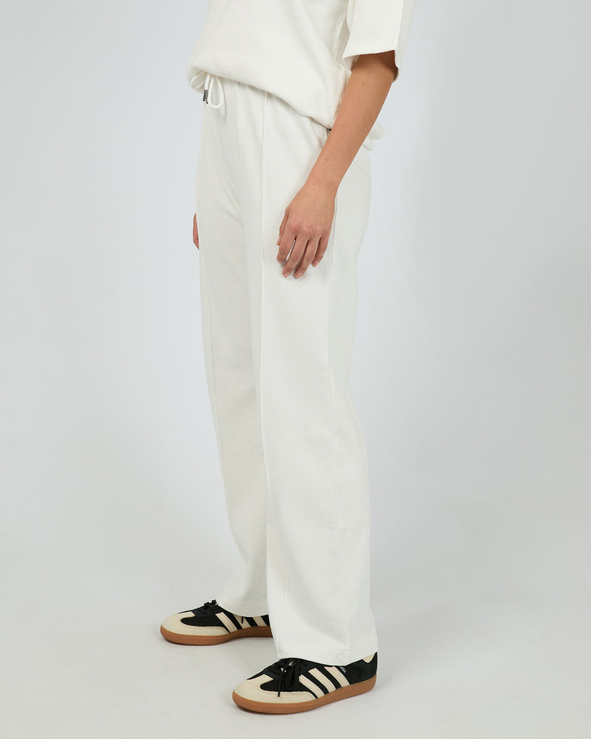Nara Wide Leg Trackpant Vintage White