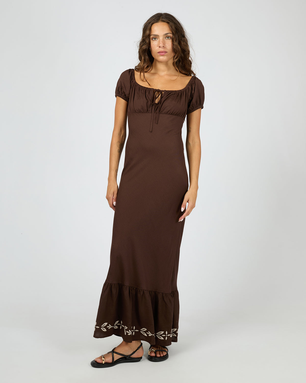 Flora Maxi Dress Brown