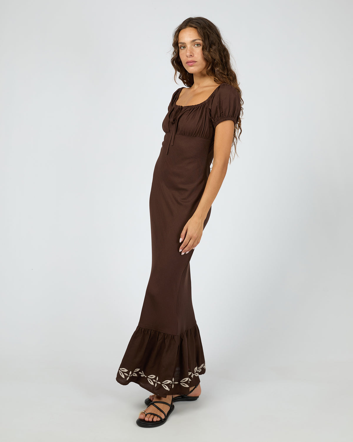 Flora Maxi Dress Brown