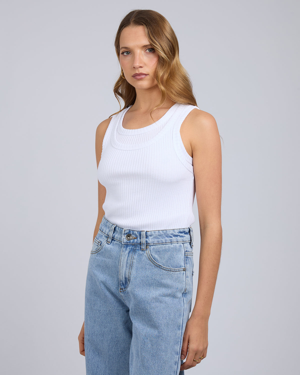 Leia Layering Tank White