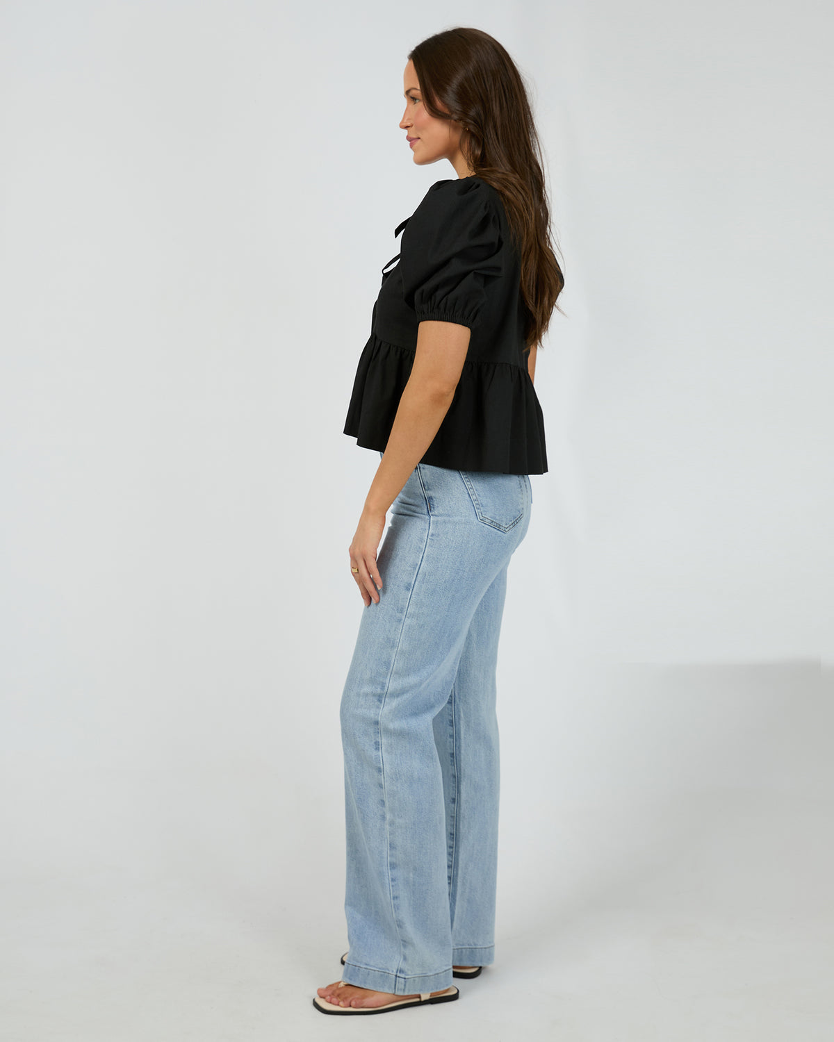 Aftersun Linen Top Black