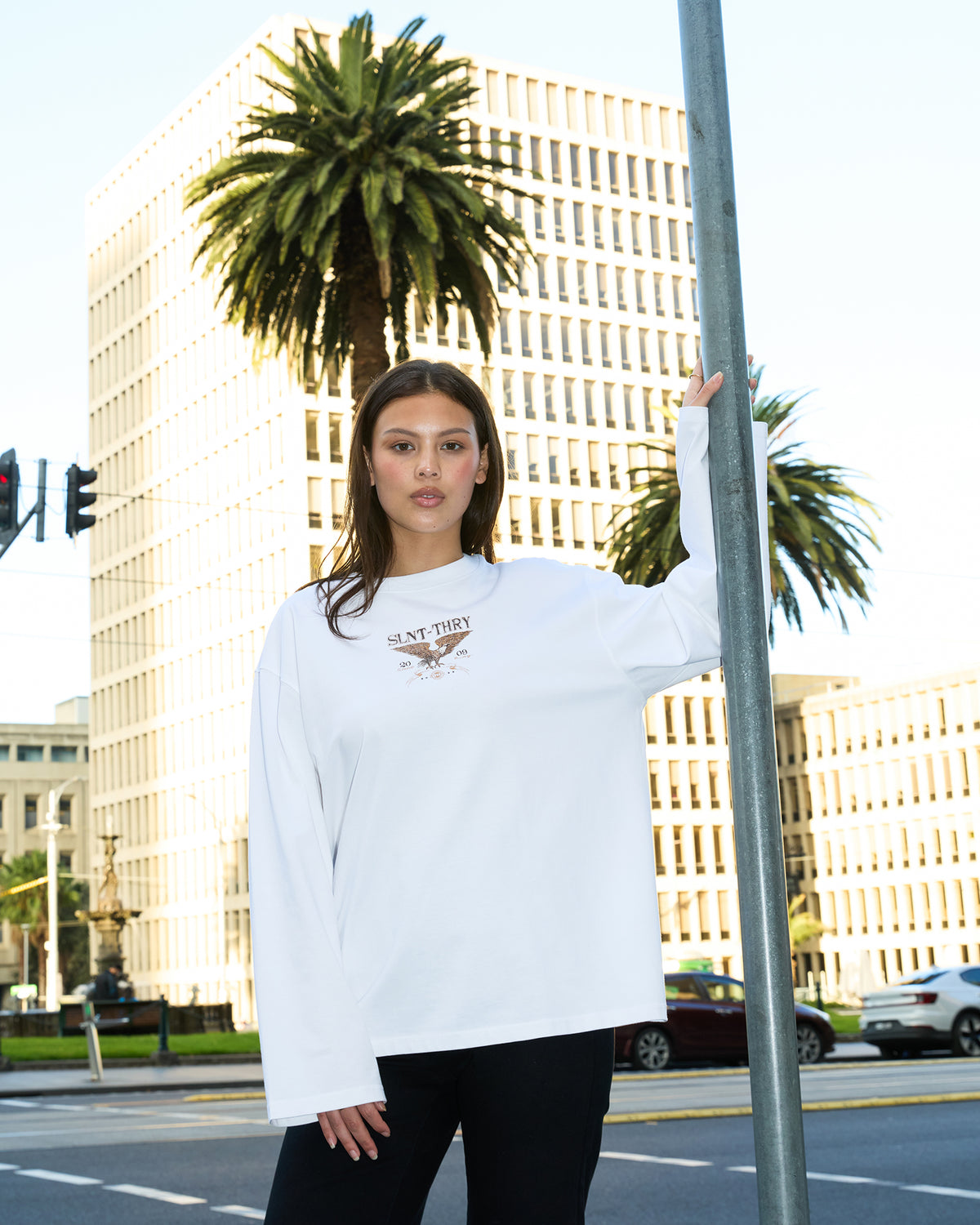 Motion Long Sleeve Tee White