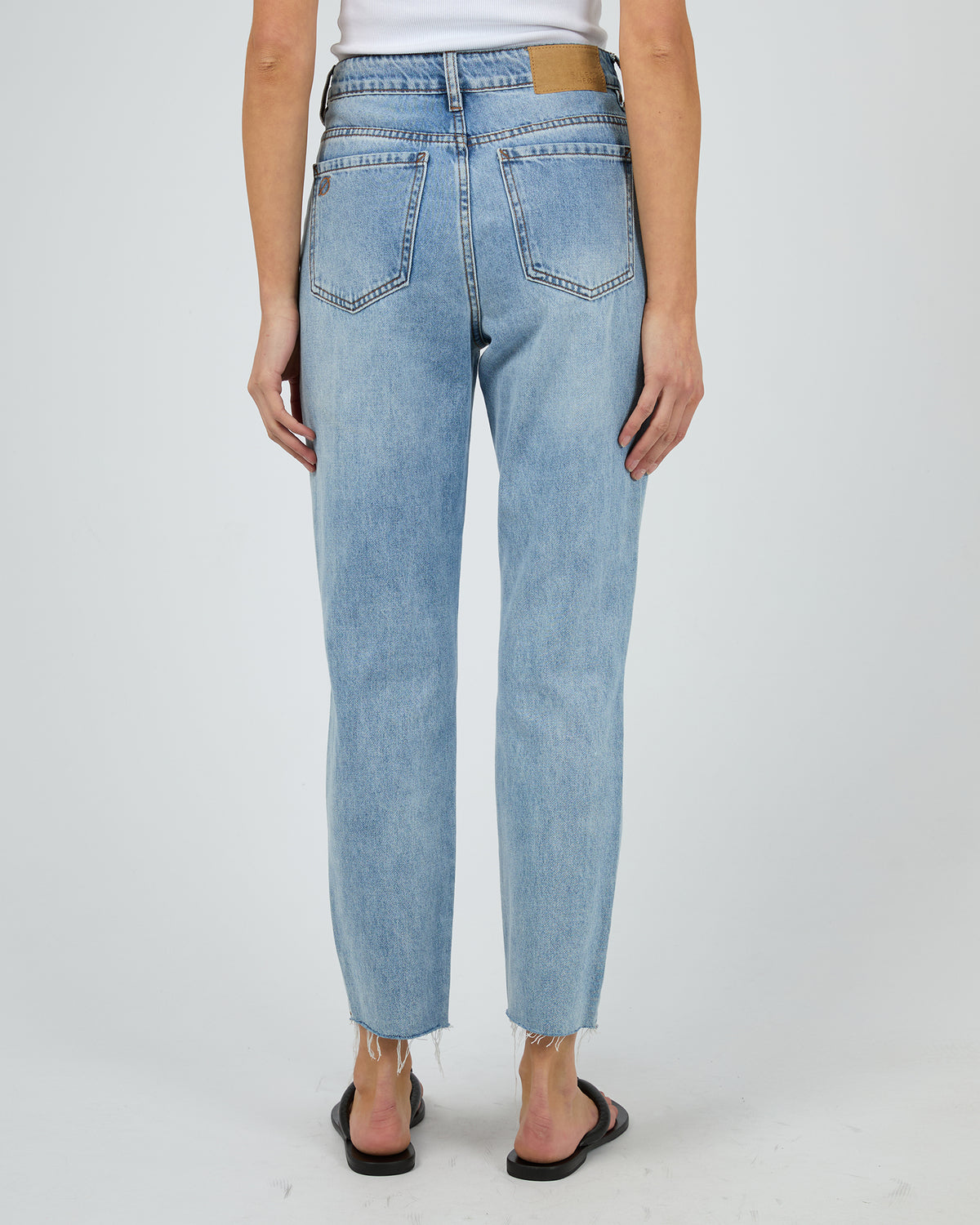 Monica Mom Jean Destroyed Blue