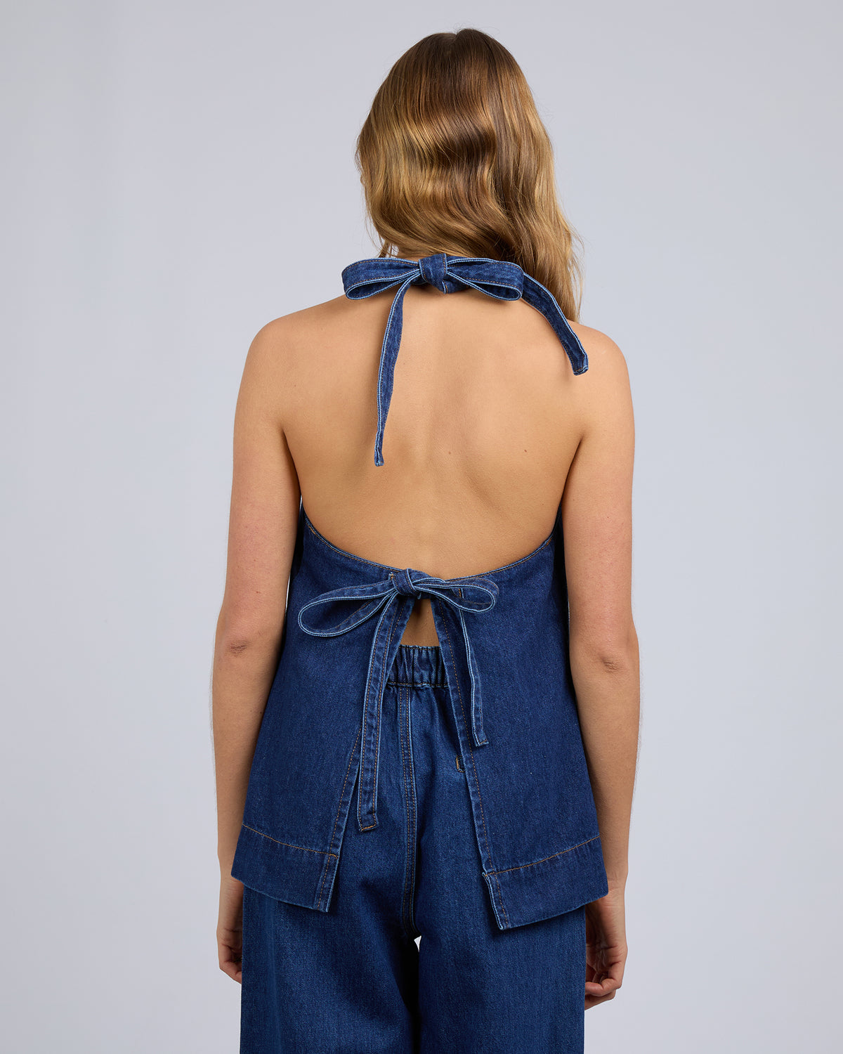 Lenni Halter Neck Top Dark Blue