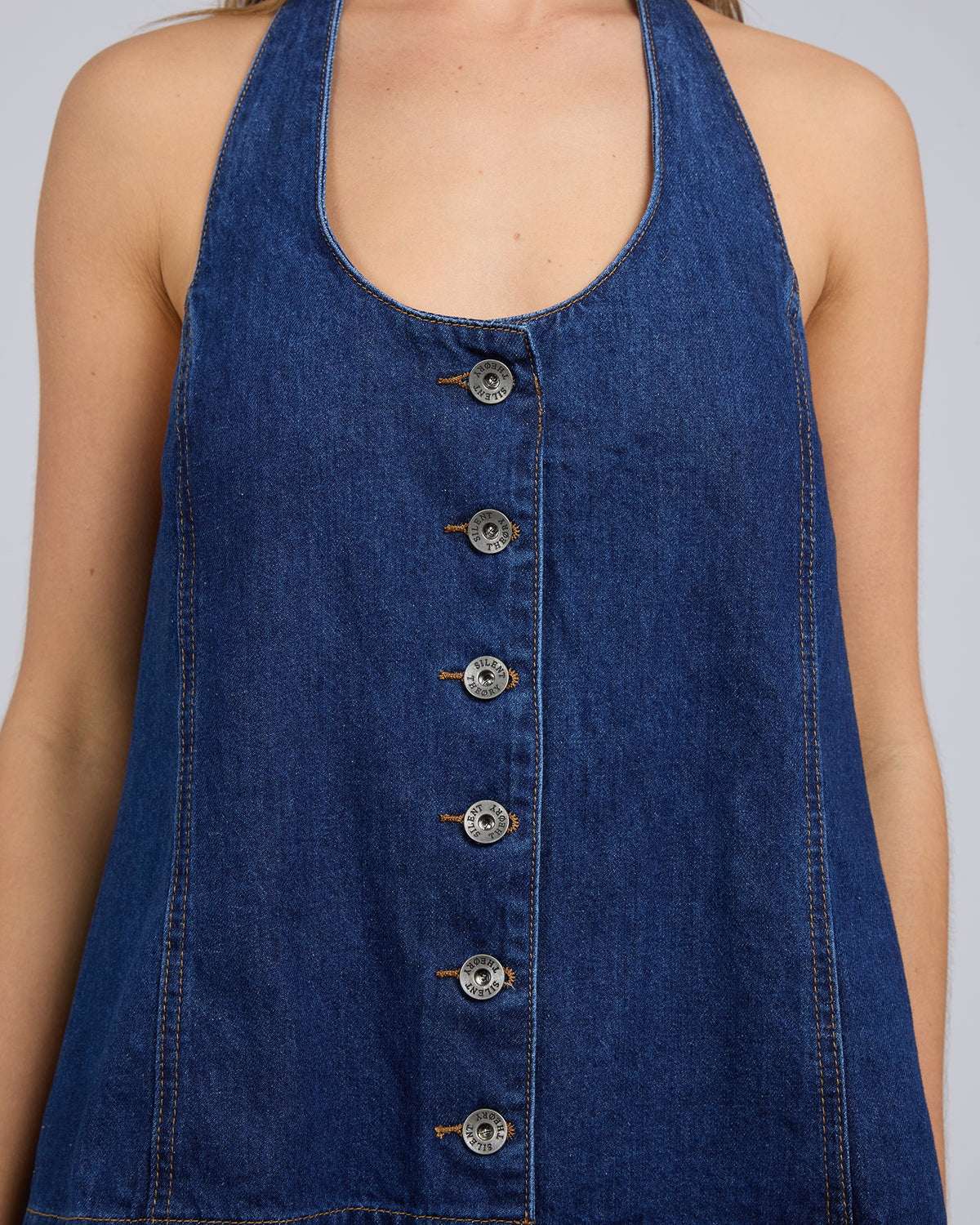 Lenni Halter Neck Top Dark Blue