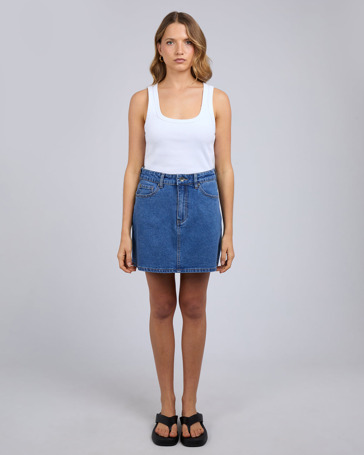 Selina Skirt Comfort Mid Blue