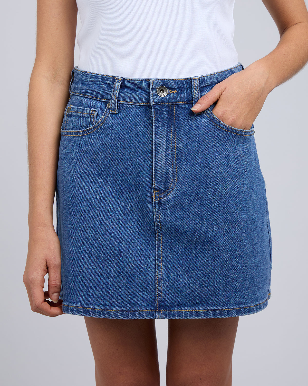 Selina Skirt Comfort Mid Blue