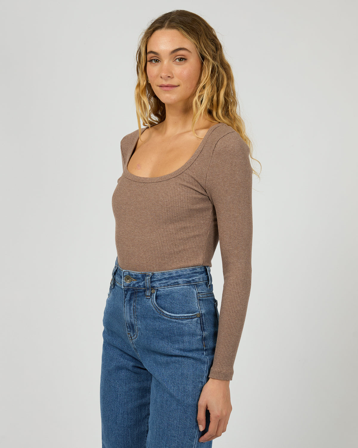 Hazel L/S Tee Brown