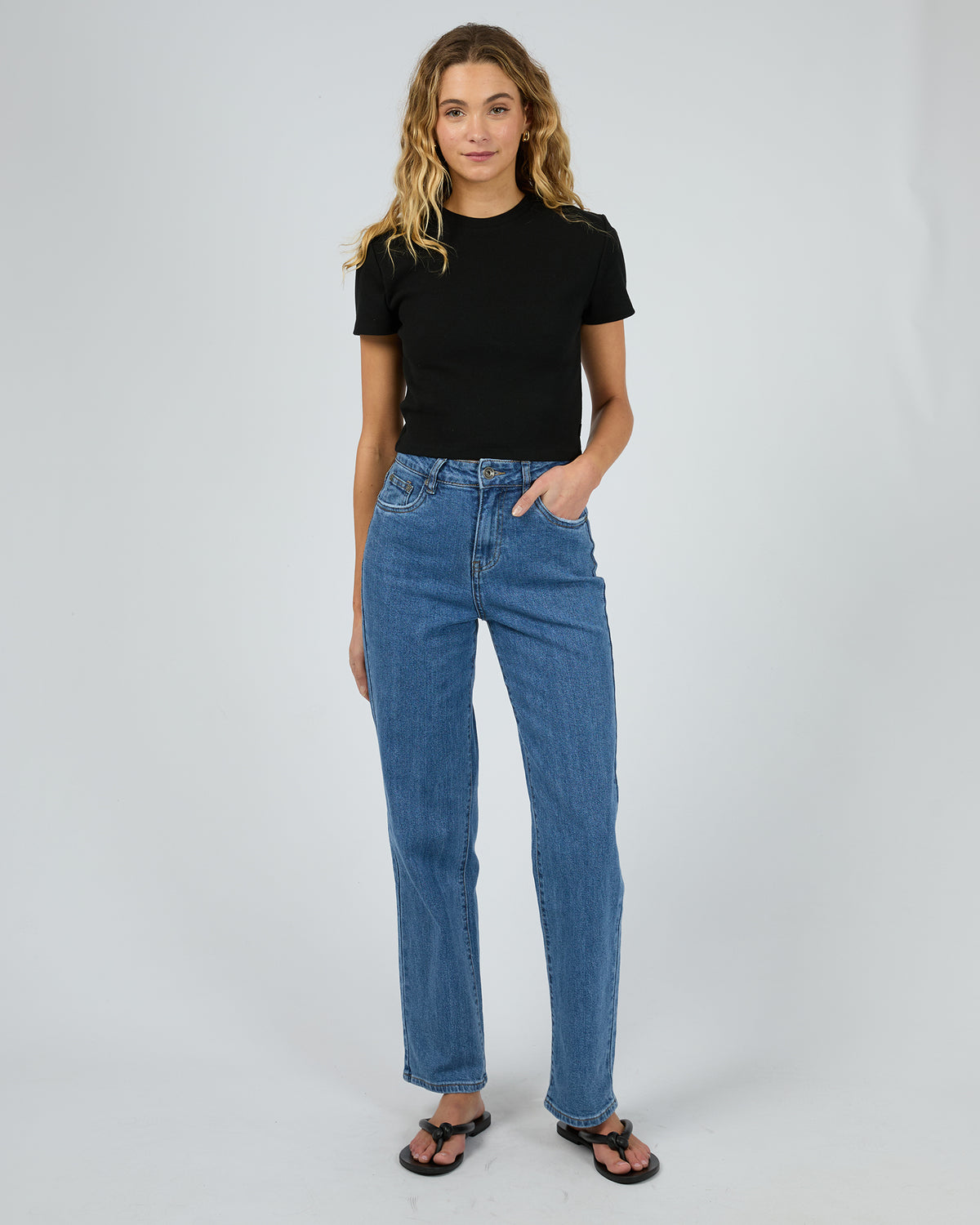 Bella Crop Tee Black
