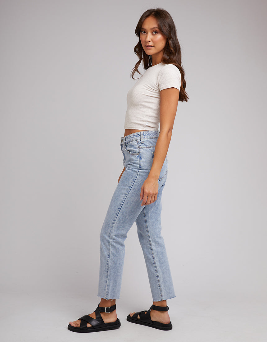 Bella Crop Tee Oatmeal