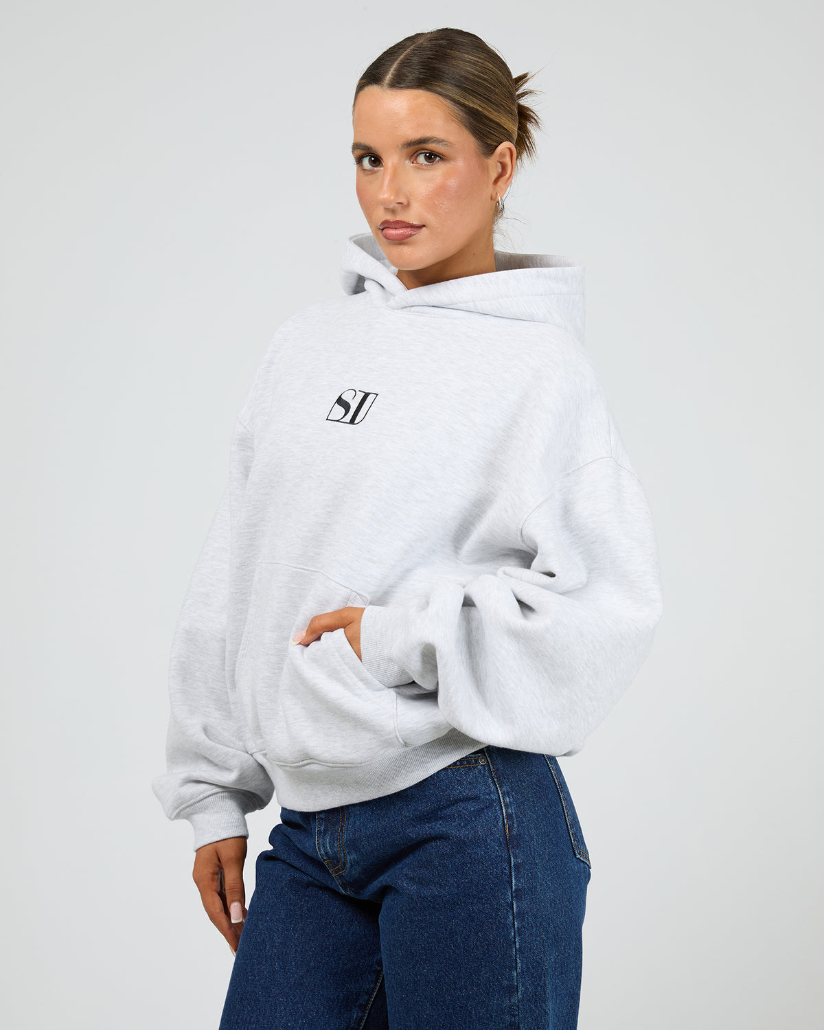 Silent Luxe Hoodie Snow Marle