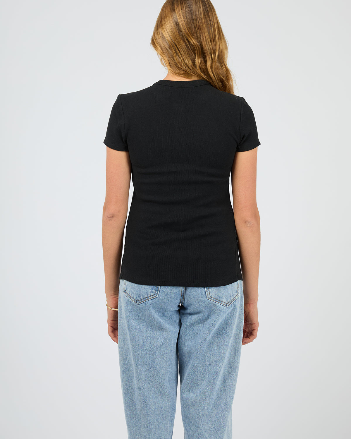 Button Up Short Sleeve Tee Black