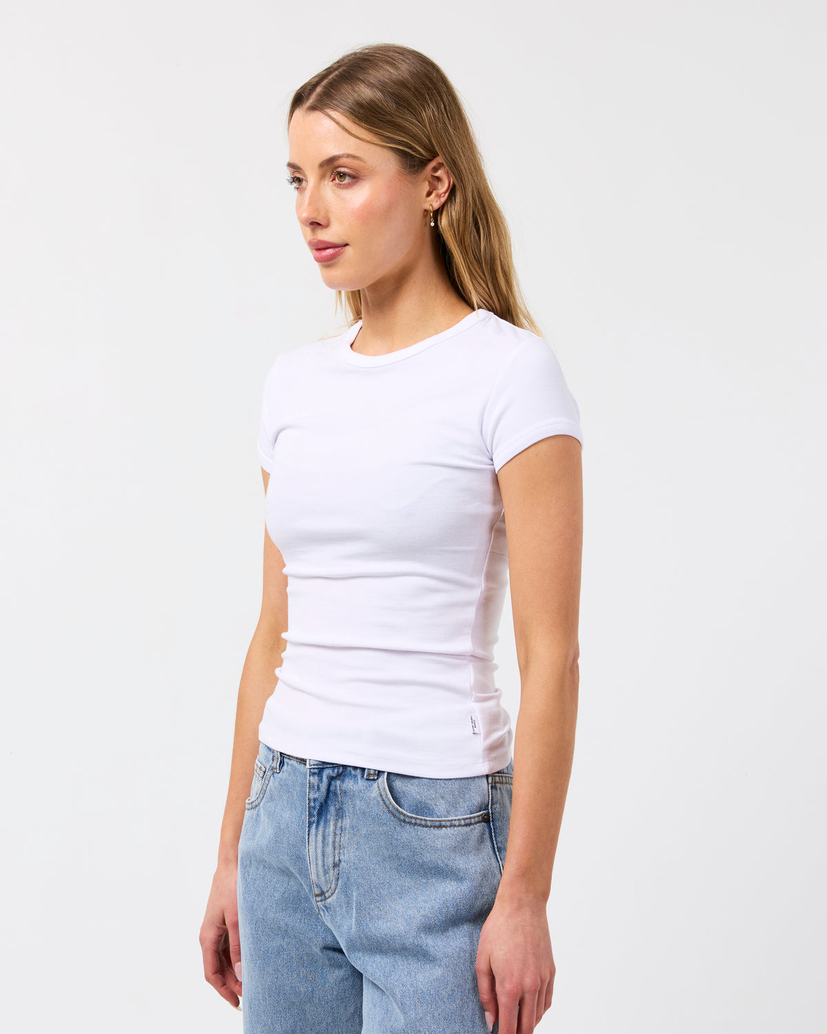 Luxe Rib Baby Tee White