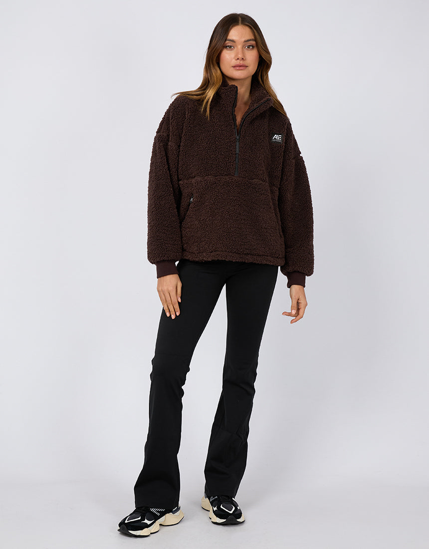 Amara Quarter Zip Teddy Brown