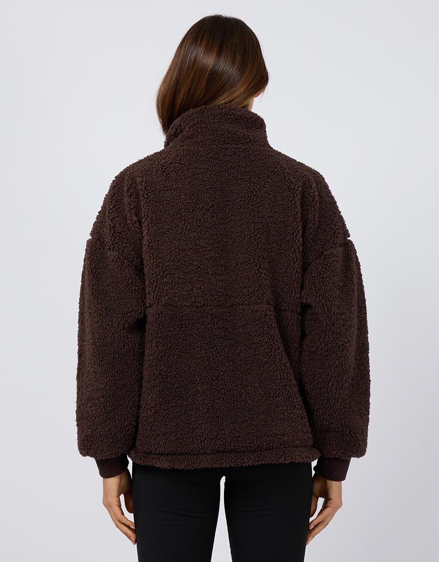 Amara Quarter Zip Teddy Brown