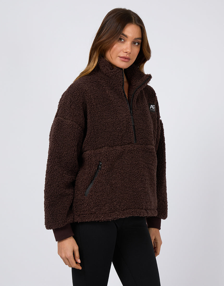 Amara Quarter Zip Teddy Brown