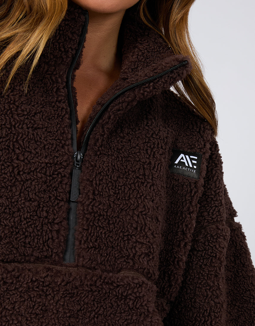 Amara Quarter Zip Teddy Brown