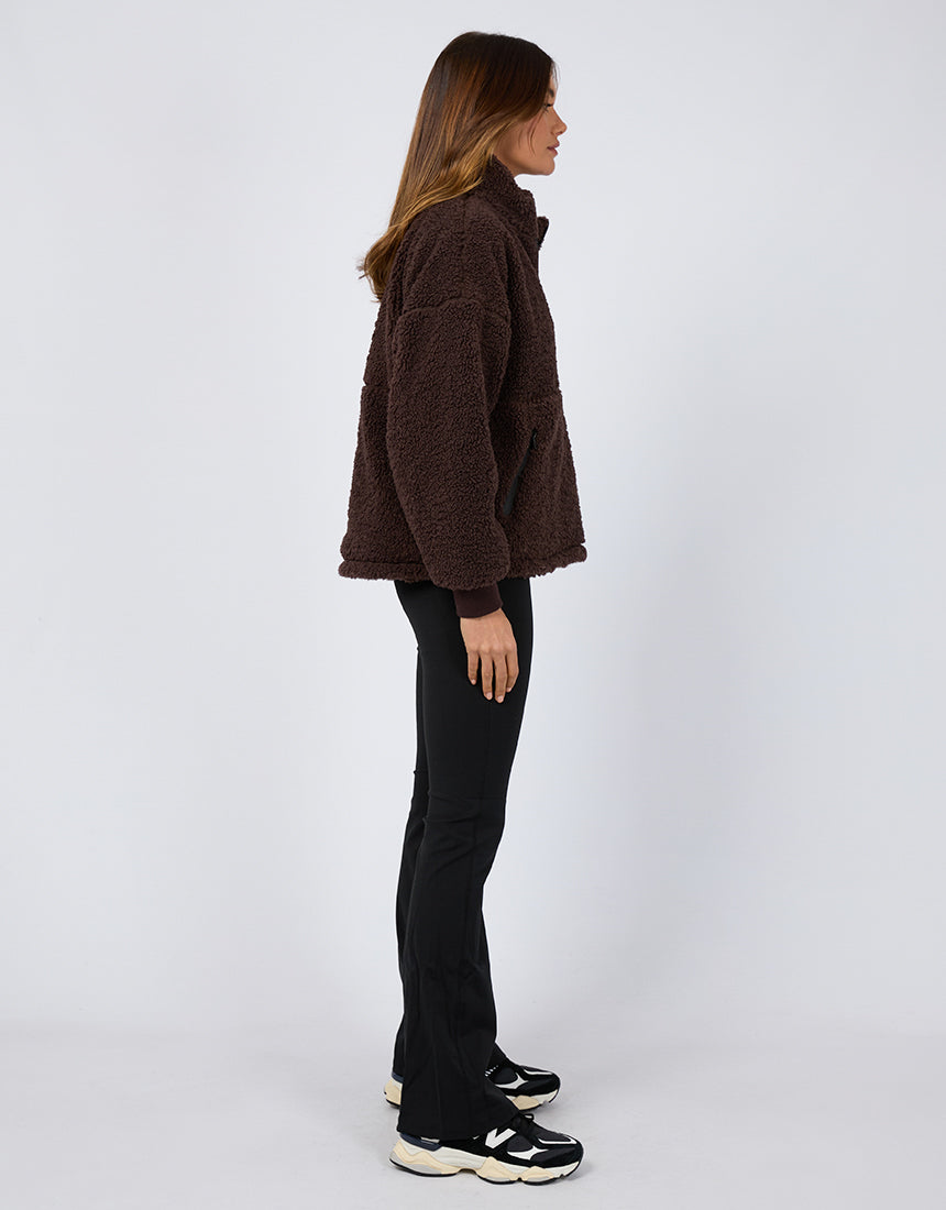 Amara Quarter Zip Teddy Brown