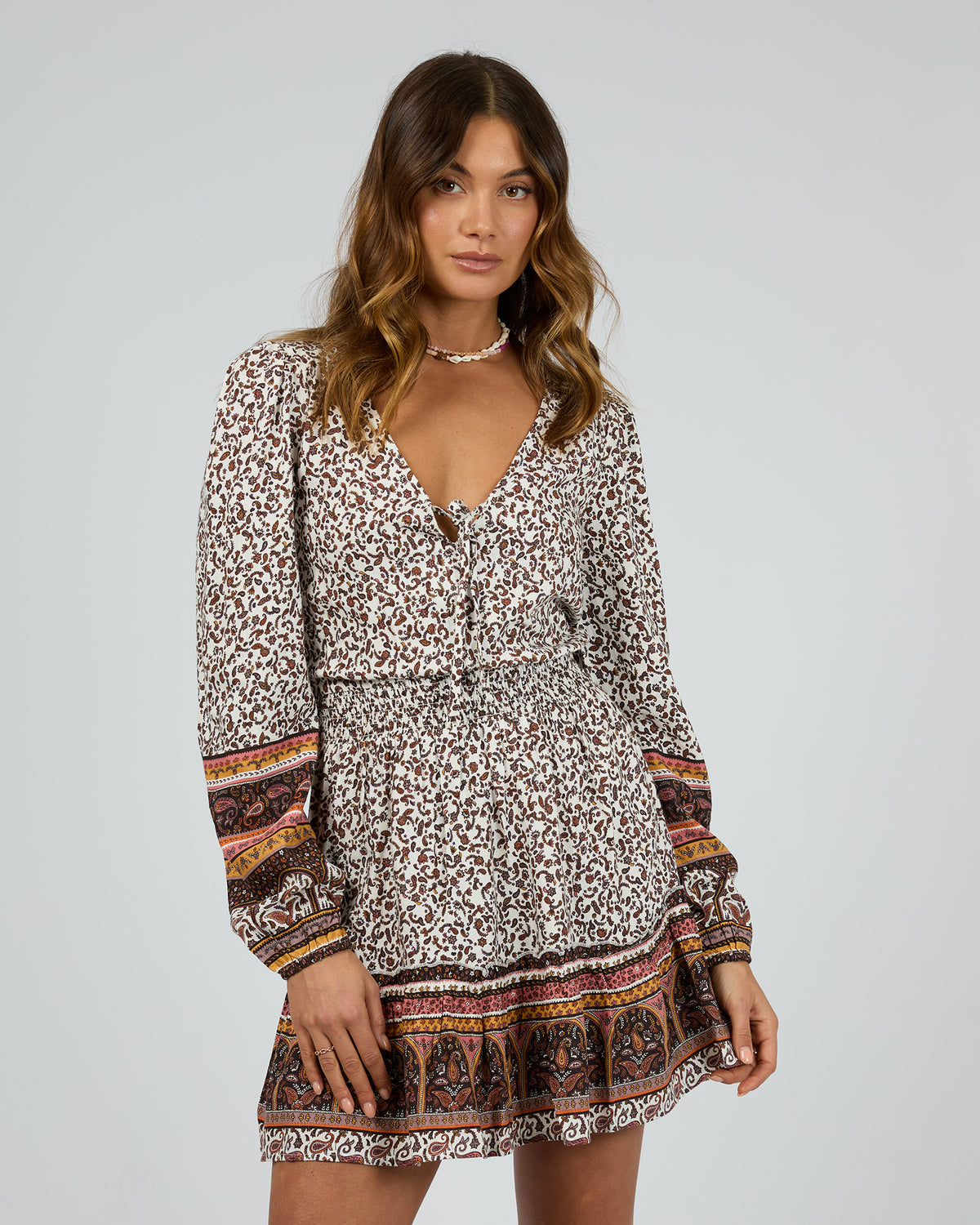 Honey Floral Mini Shirt Dress Print