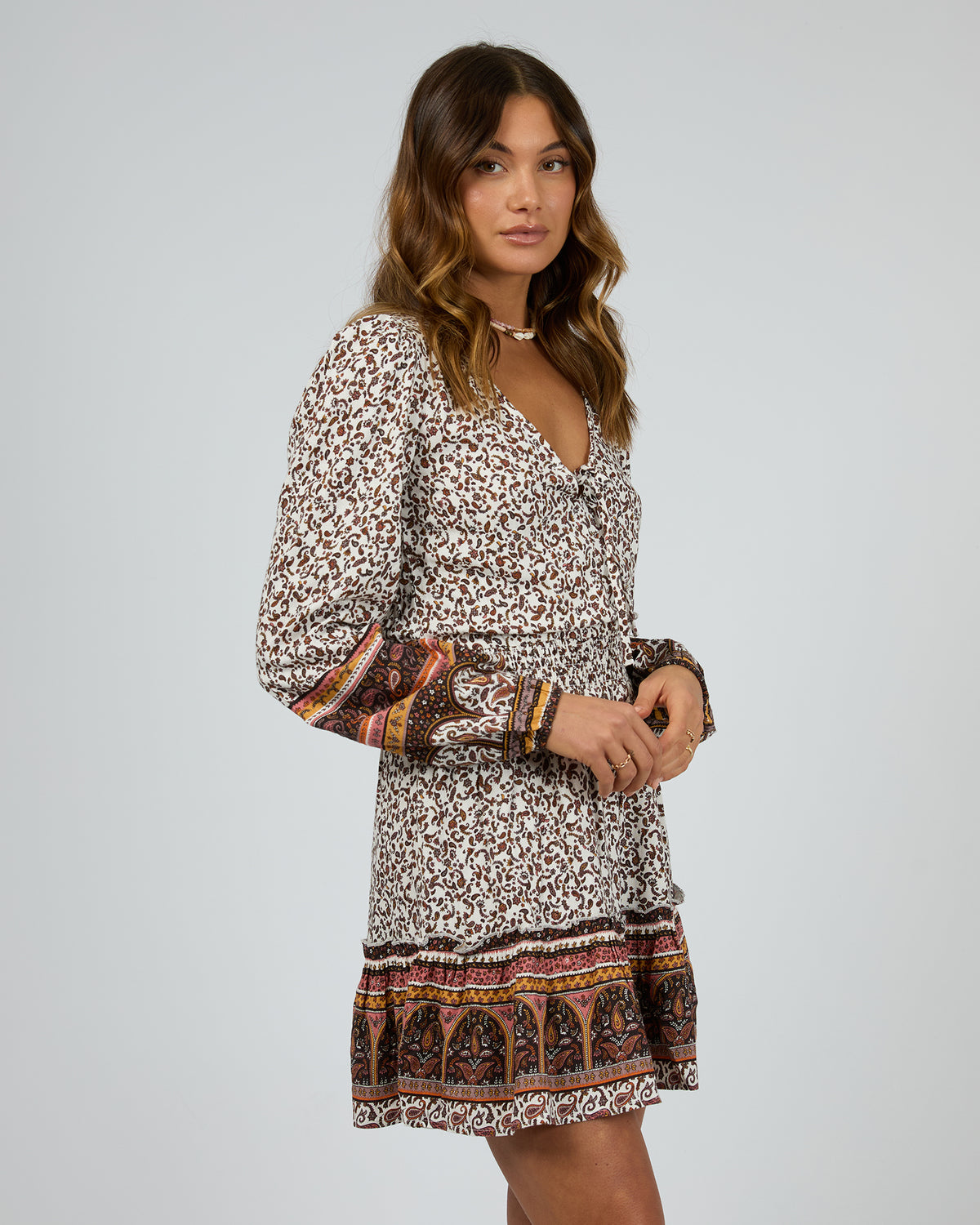 Honey Floral Mini Shirt Dress Print