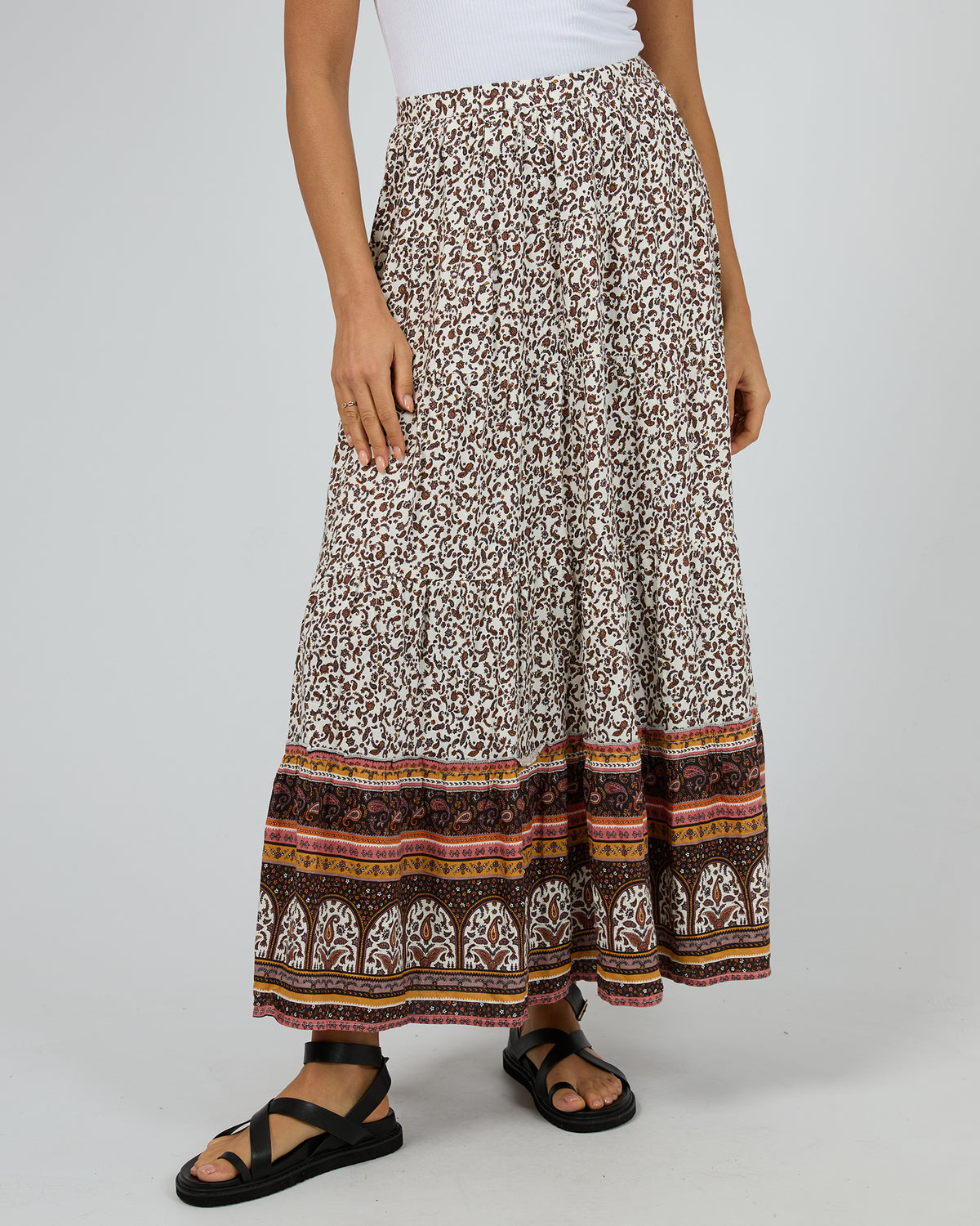 Honey Floral Print Maxi Skirt