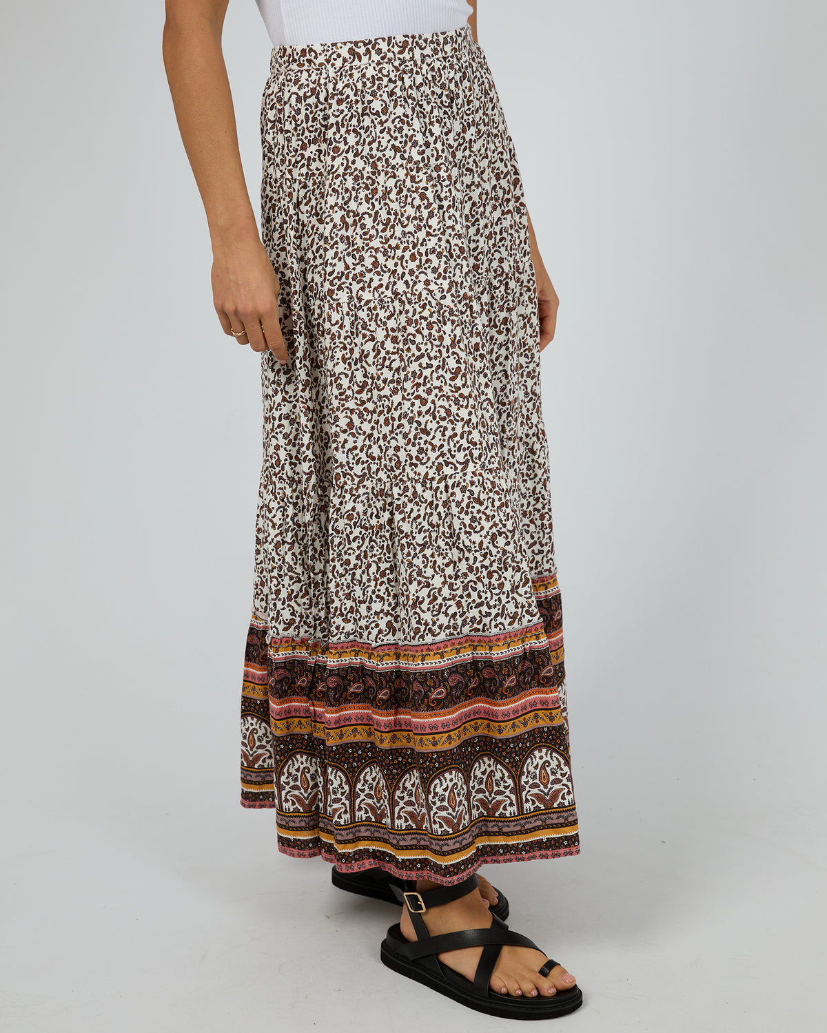 Honey Floral Print Maxi Skirt