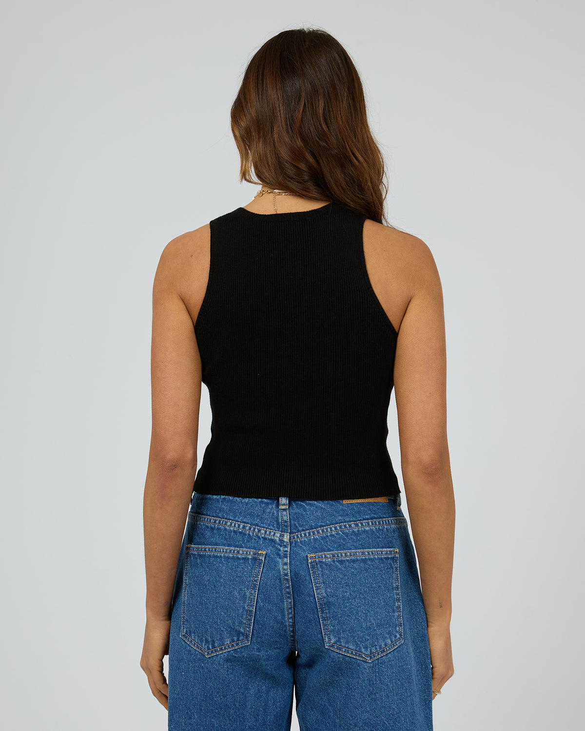 Henley Knit Vest Black