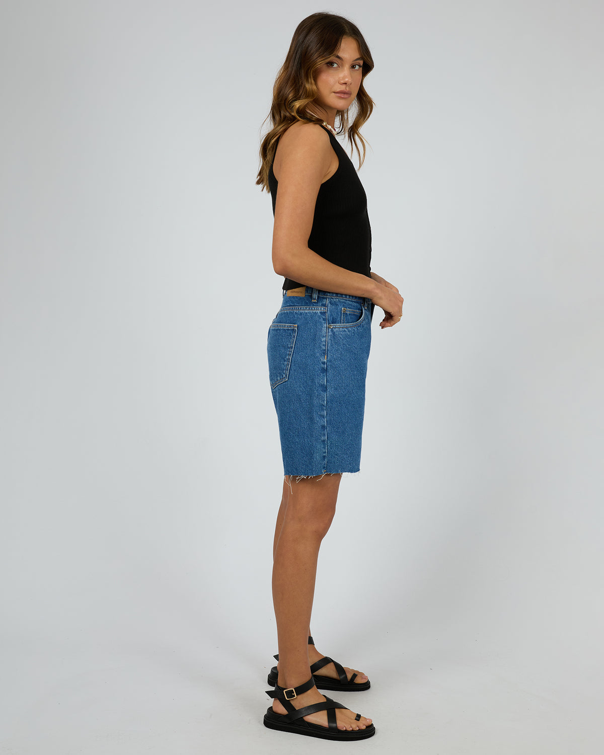 Henley Knit Vest Black