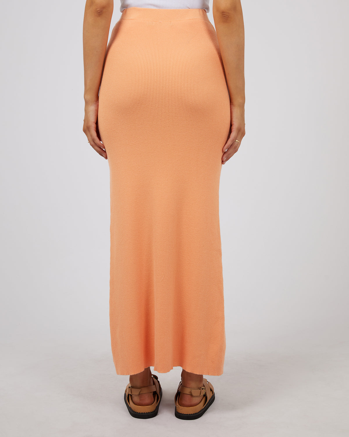 Henley Knit Skirt Orange