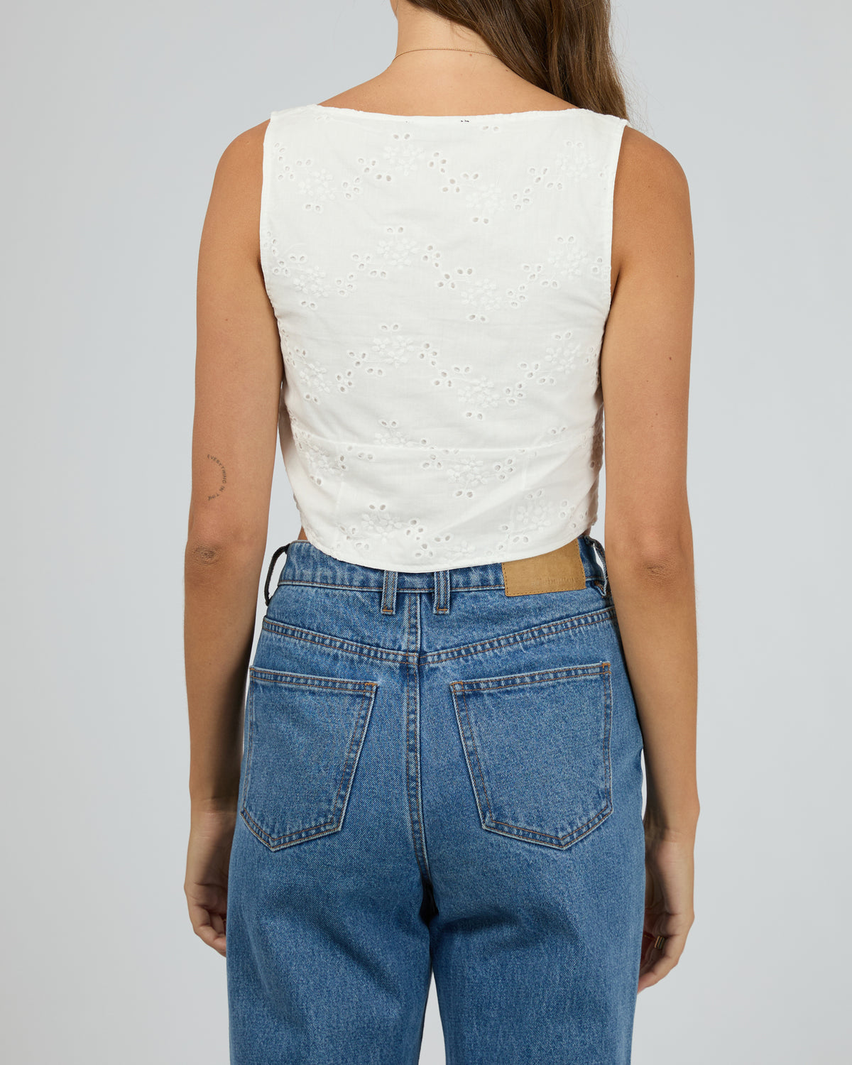 Sutton Broderie Top Vintage White
