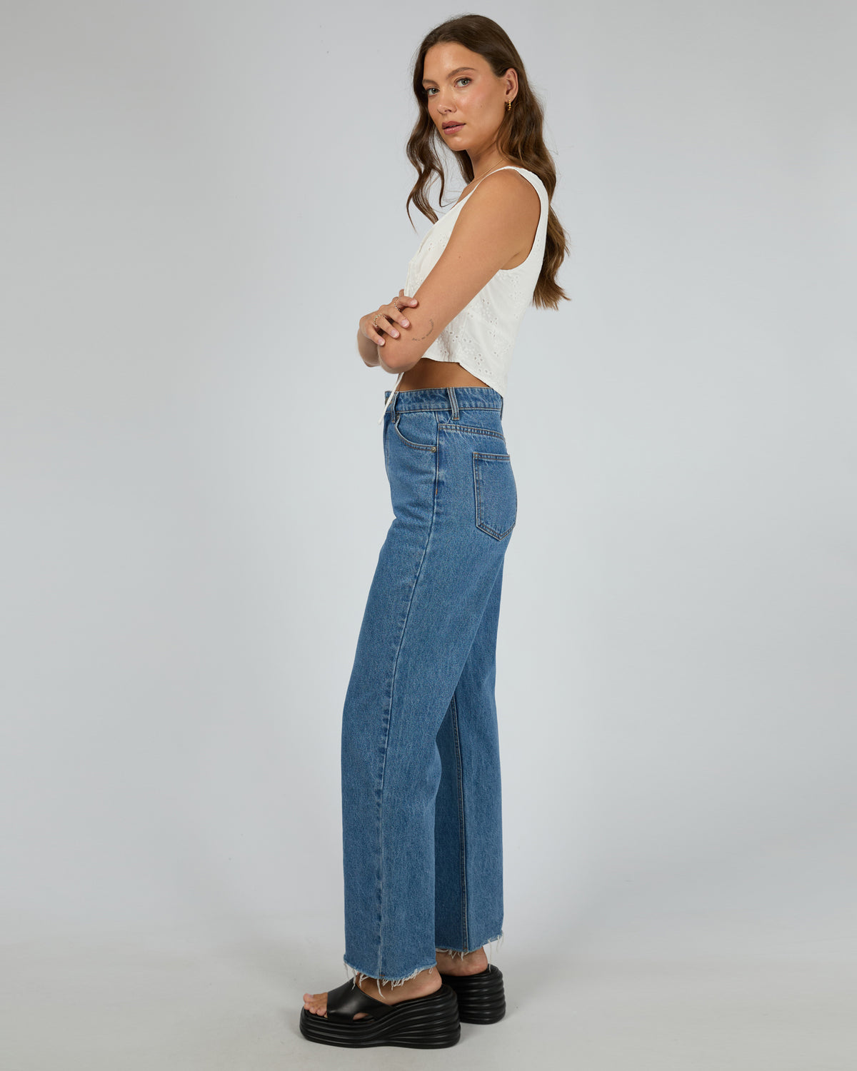 Sutton Broderie Top Vintage White