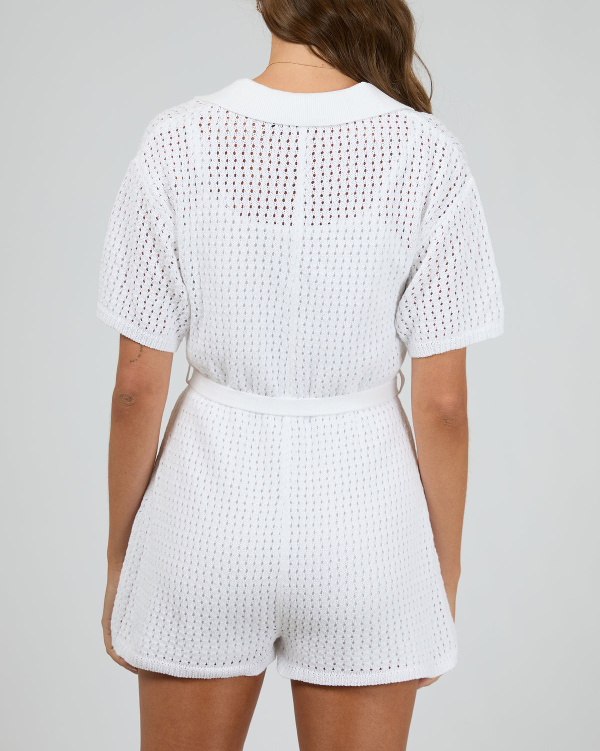 Crochet Playsuit Vintage White