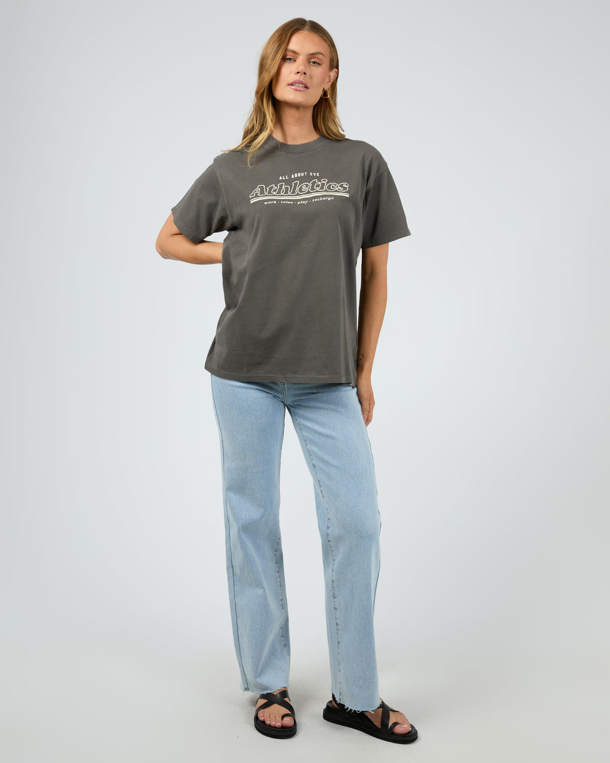 Recharge Oversized Tee Charcoal
