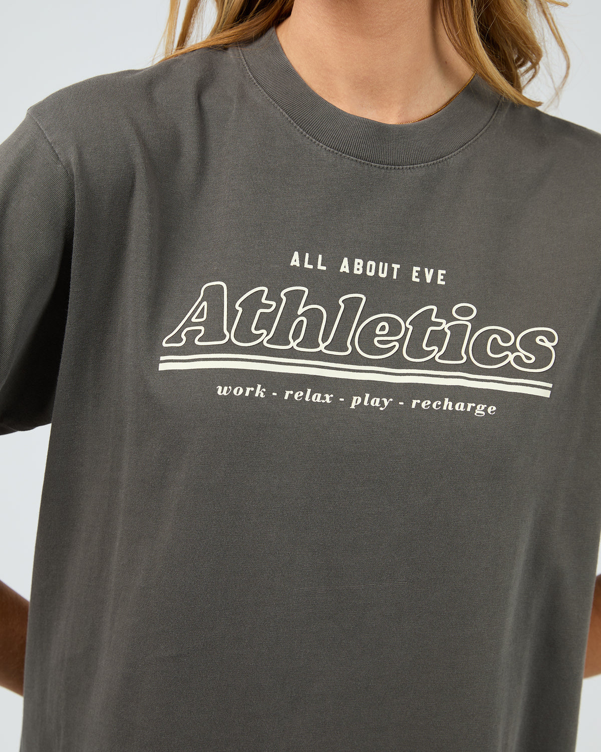 Recharge Oversized Tee Charcoal