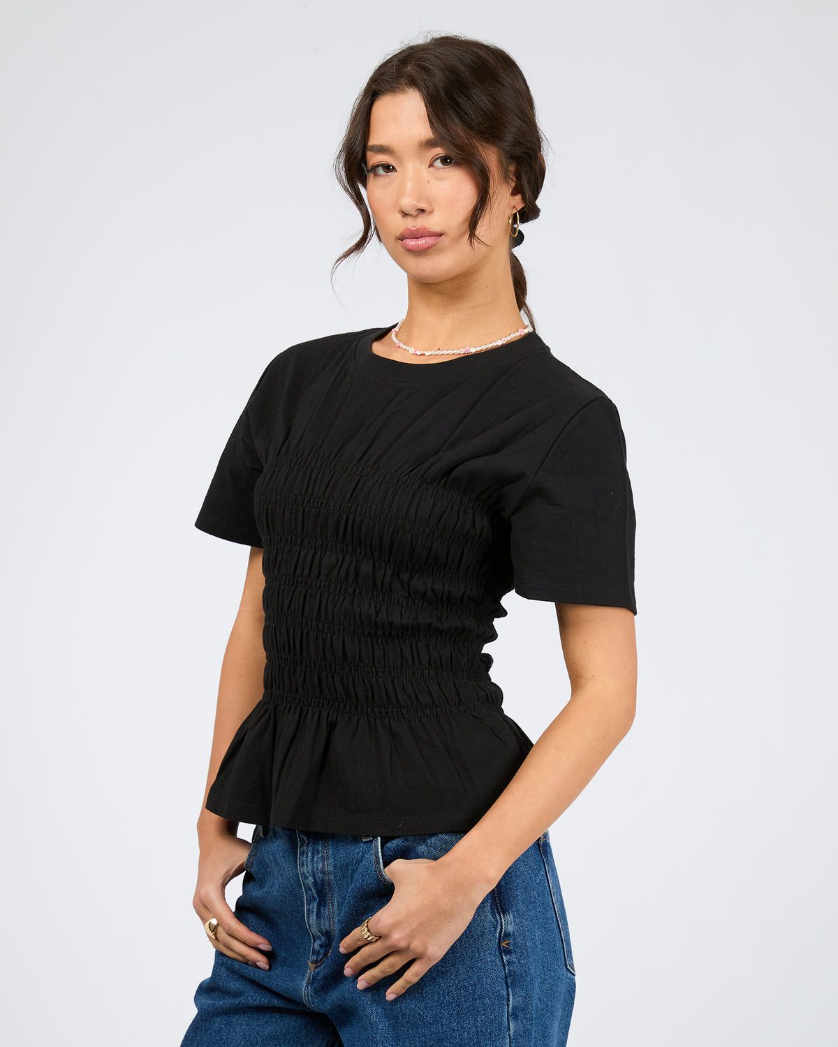 Lipa Ruched Top Black