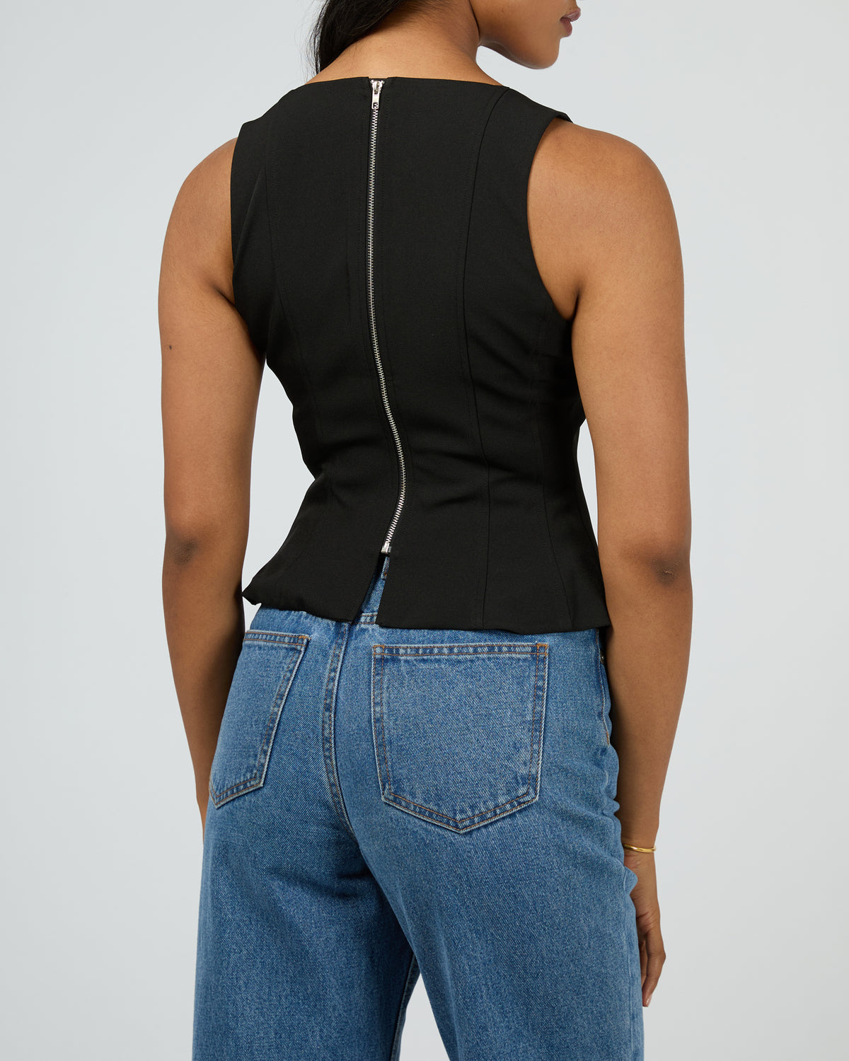 Broadway Peplum Top Black