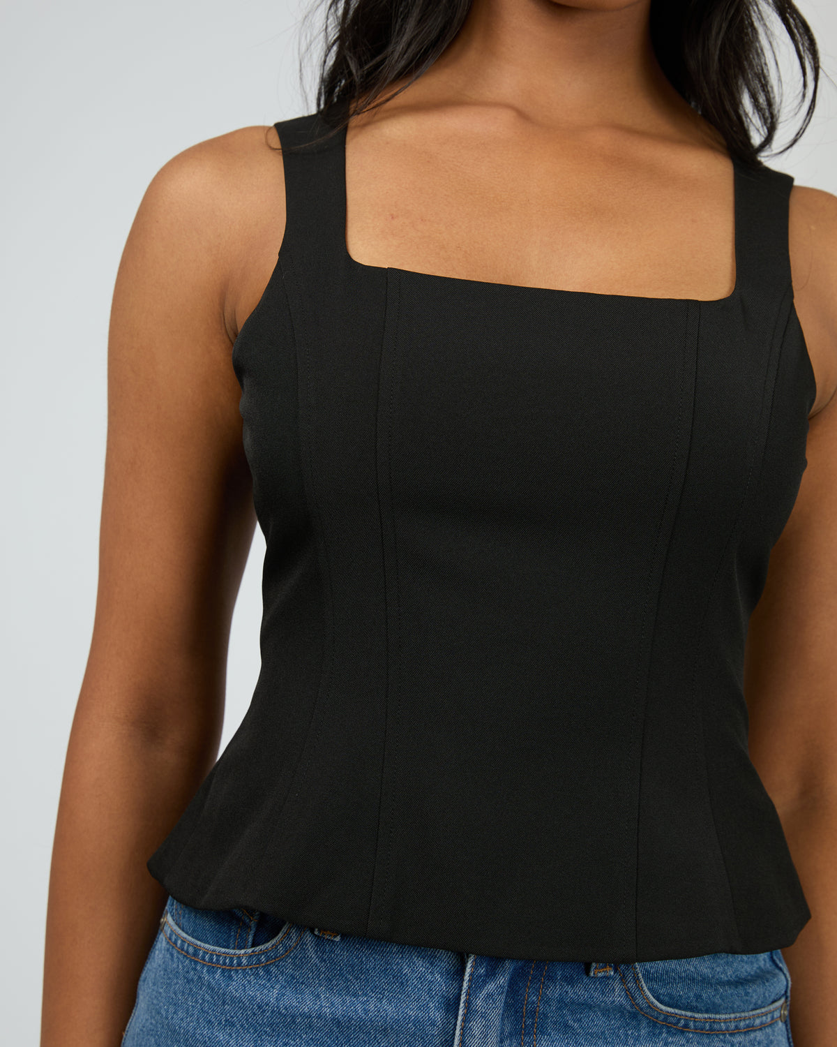 Broadway Peplum Top Black