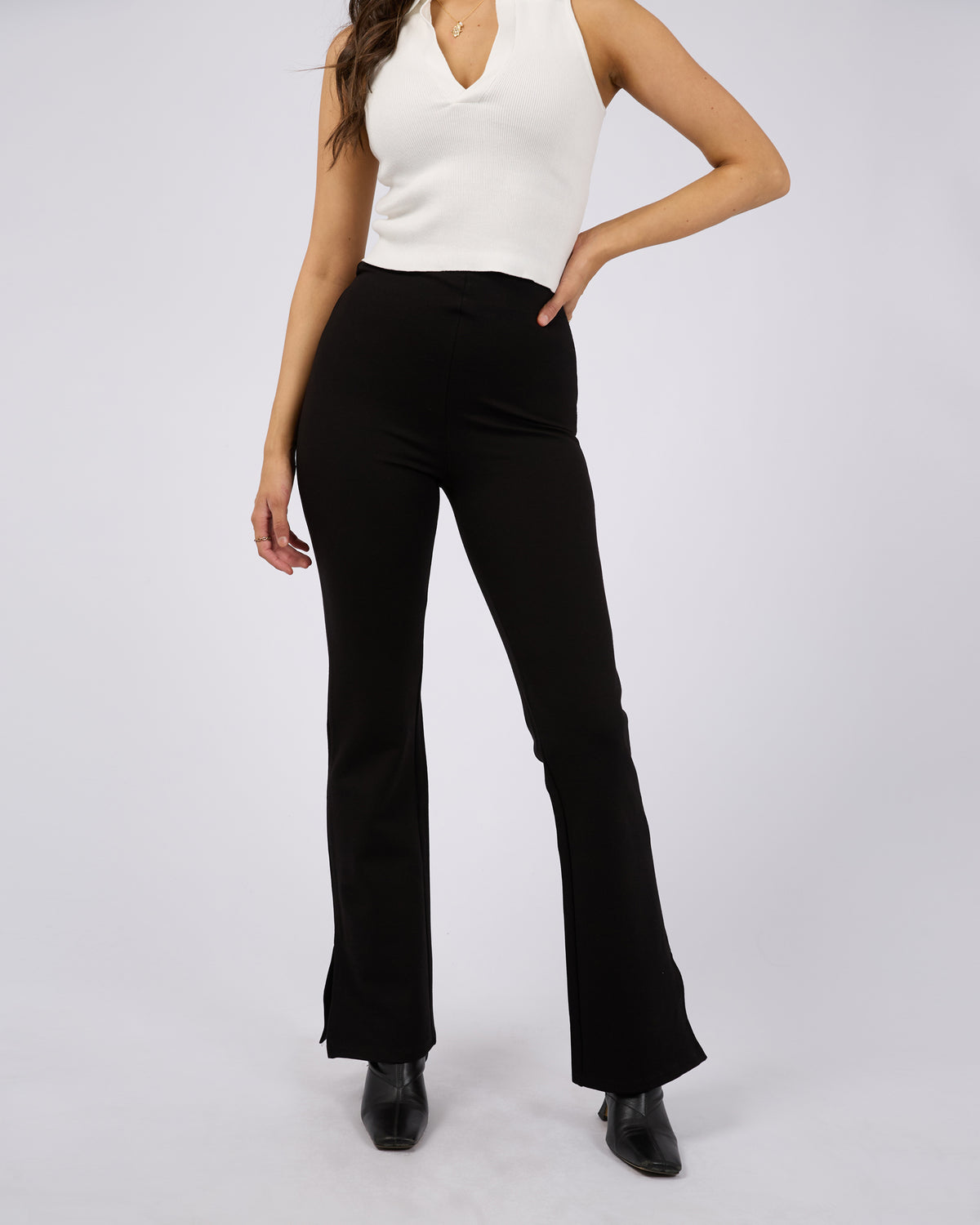 Jenner Side Split Pant Black
