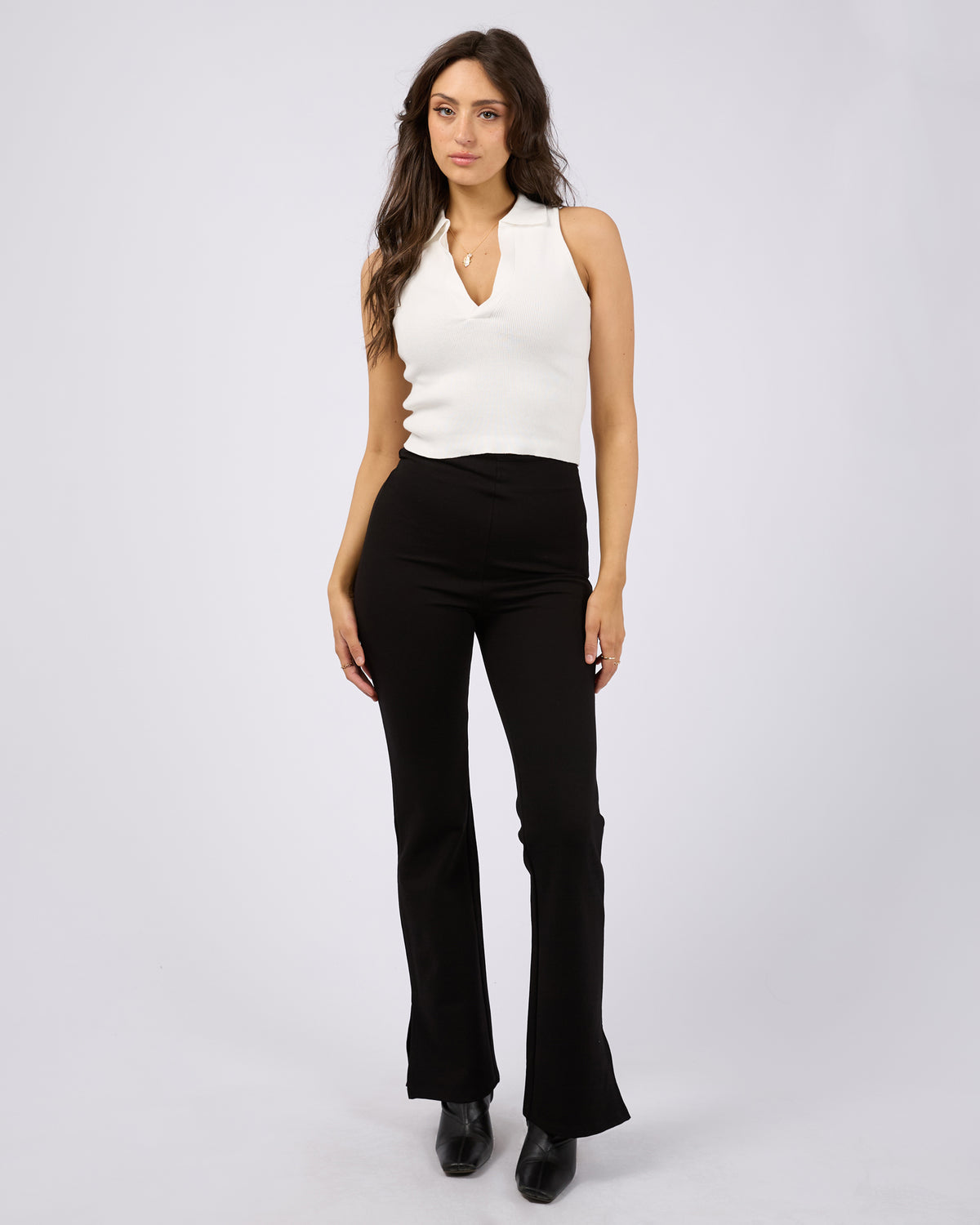 Jenner Side Split Pant Black