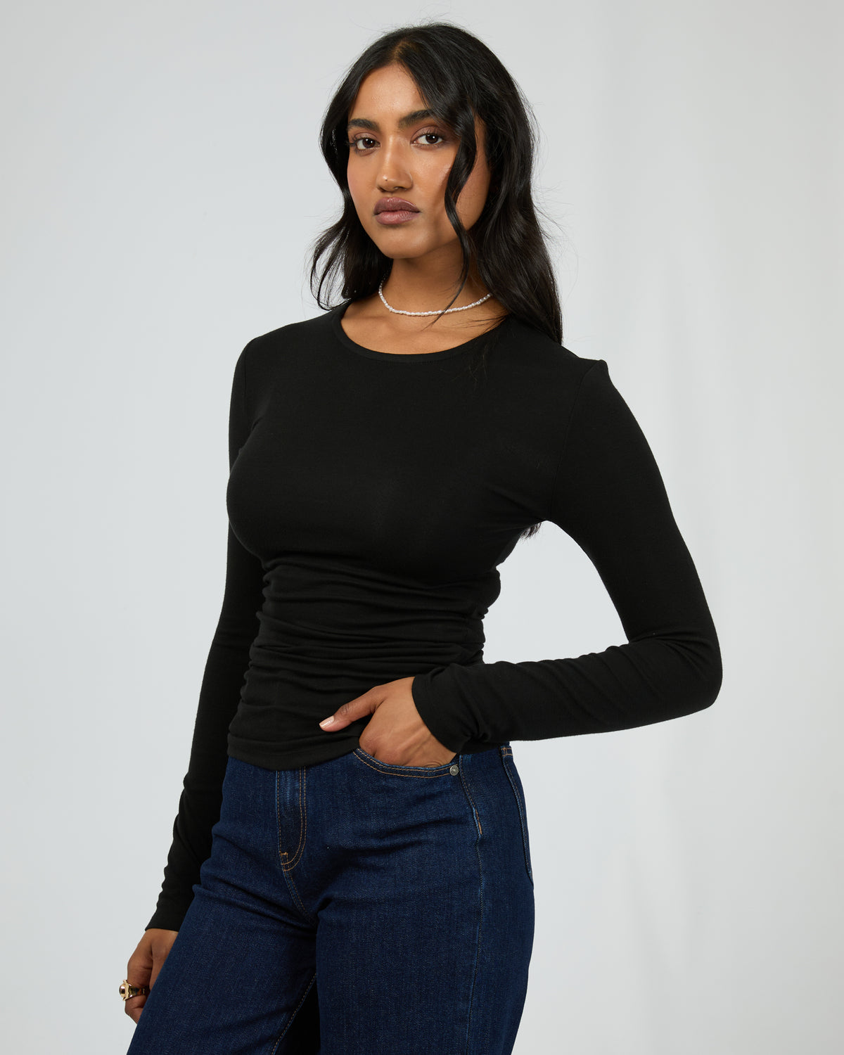 Kylie Long Sleeve Top Black