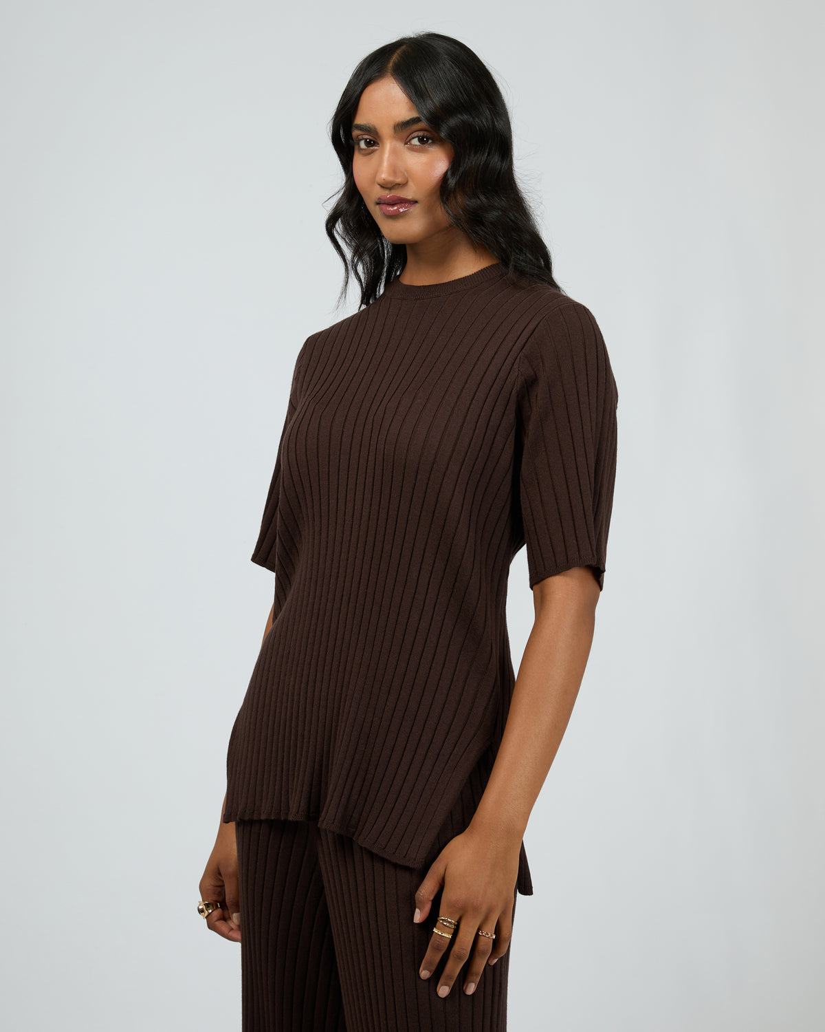 Bianca Knit Tee Brown