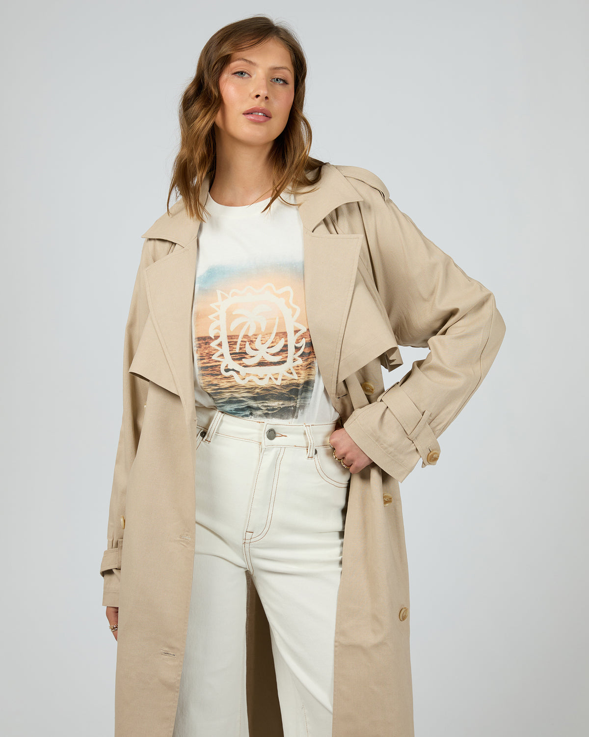 Toledo Trench Coat Bone