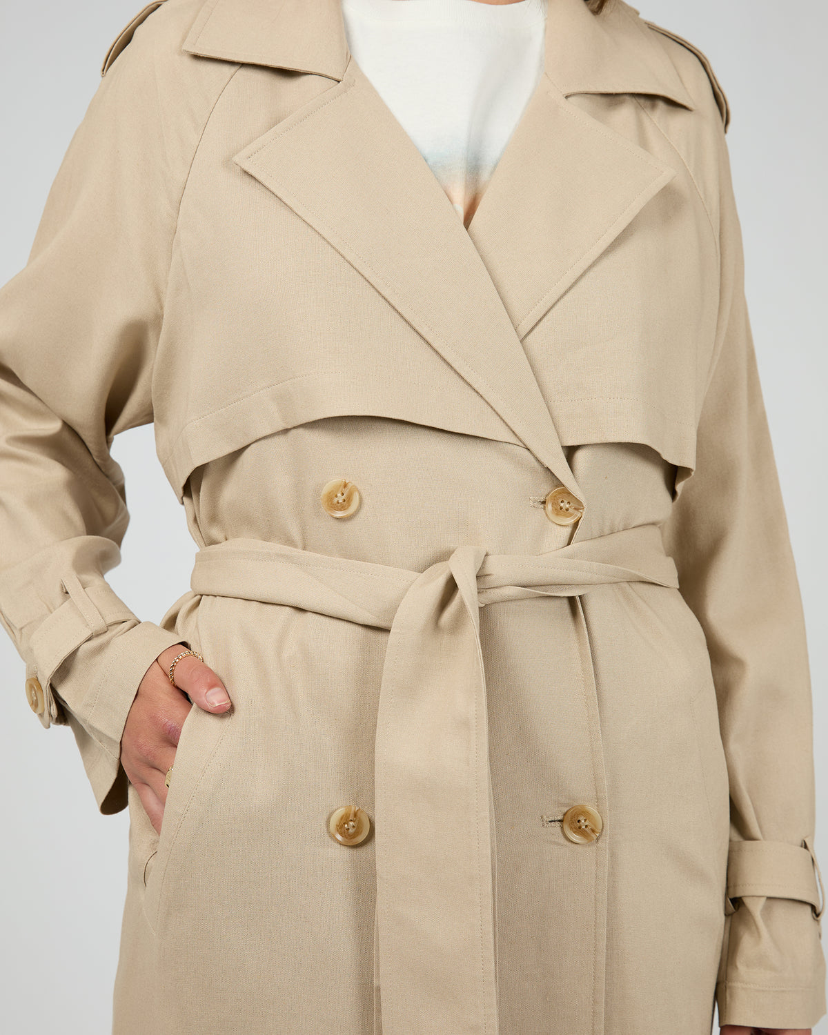 Toledo Trench Coat Bone