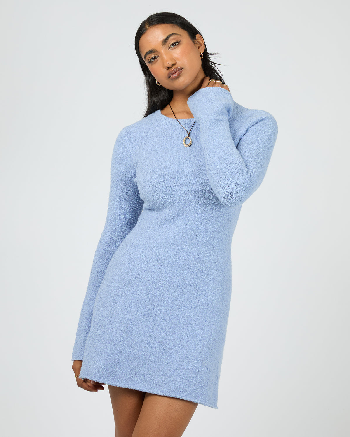 River Knit Mini Dress Vintage Blue