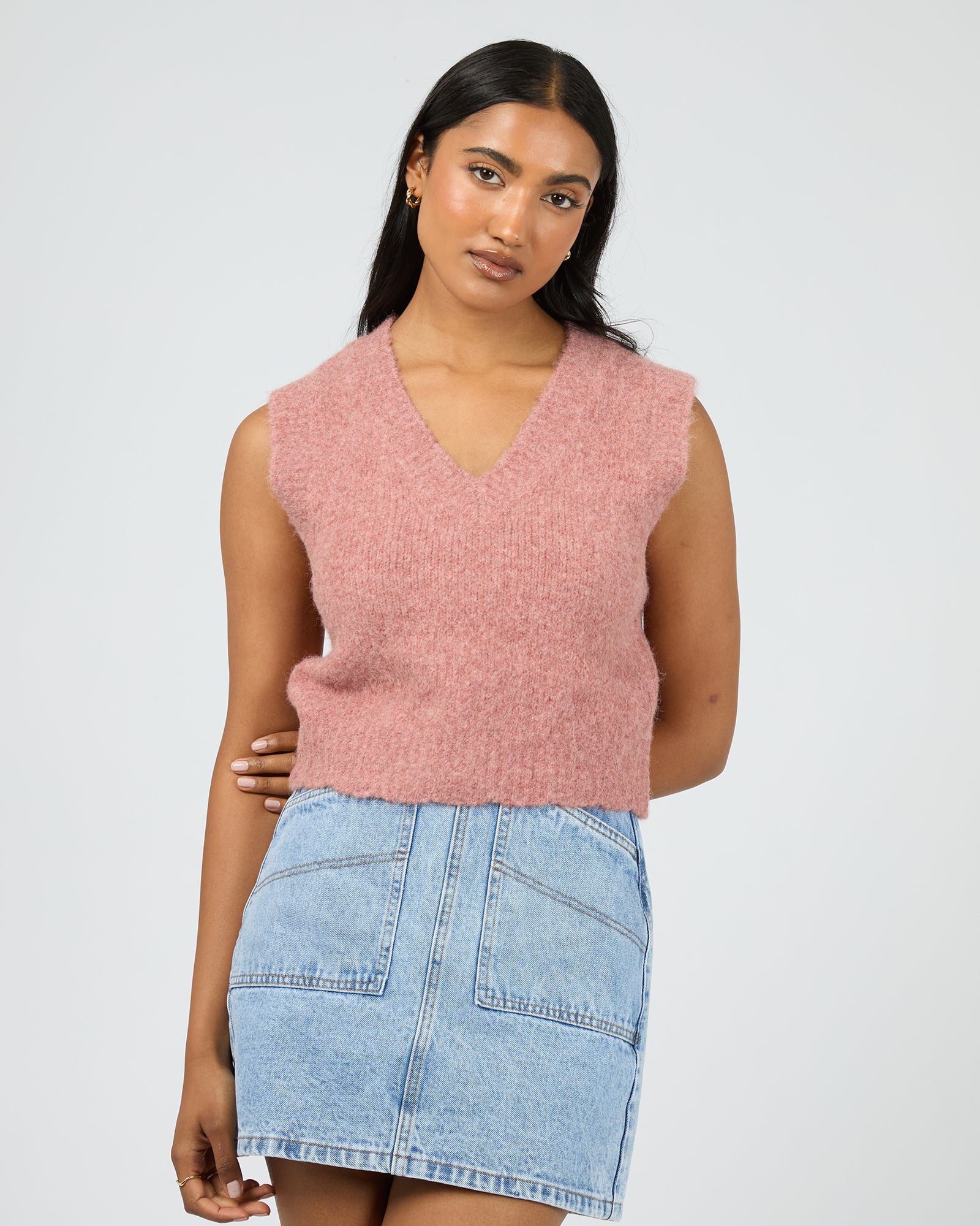 Leah Knit Vest Quartz Pink